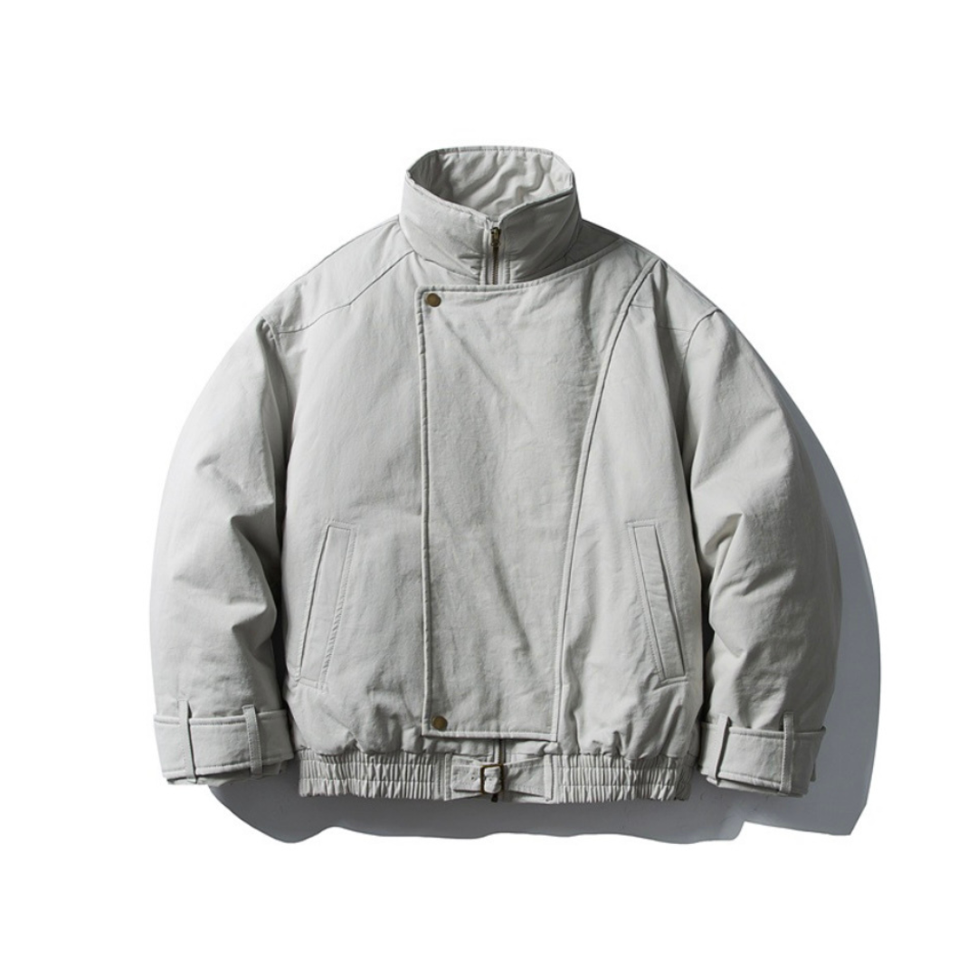 パテッド　スタンドカラー　ライダースジャケット　N1011