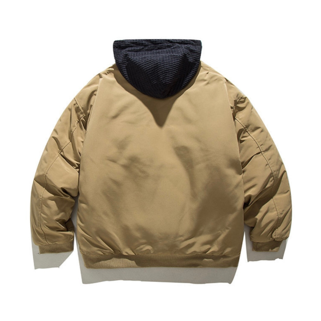 Fake Layered Hooded Jacket N812