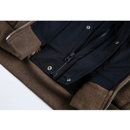 ダウンライナー　フェイクレイヤード　フードジャケット　N1007