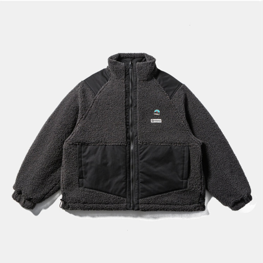 リバーシブル　バイカラー　ボアフリース　ジャケット　N912