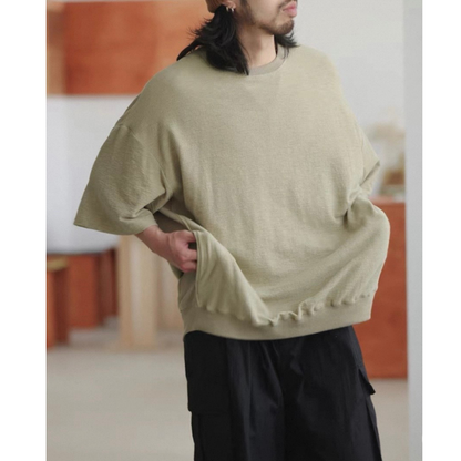 オーバーサイズ　ストレッチ　5分袖　Tシャツ　N1489
