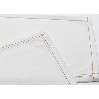 ホワイトデニム　ワイドストレートパンツ　N1098