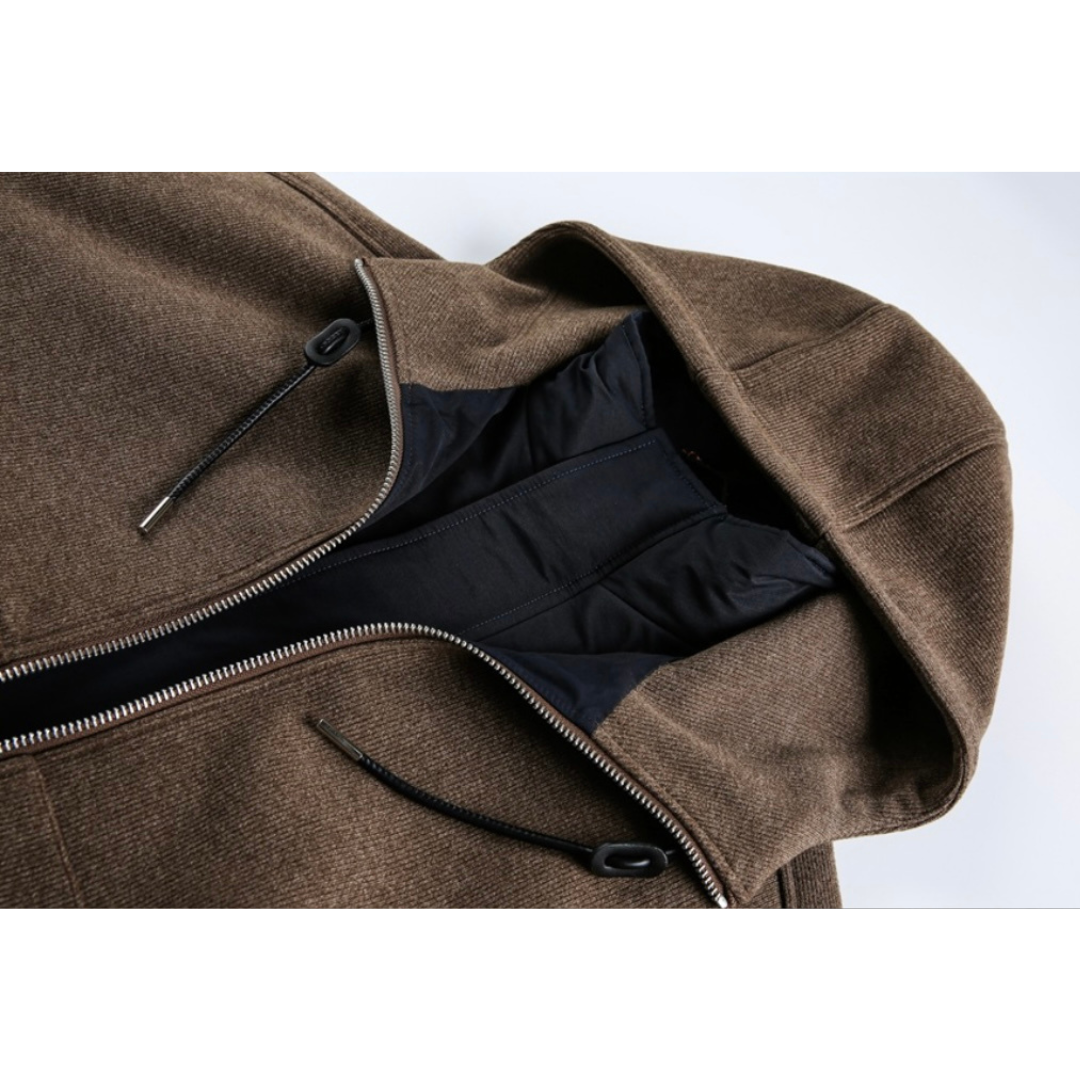 ダウンライナー　フェイクレイヤード　フードジャケット　N1007