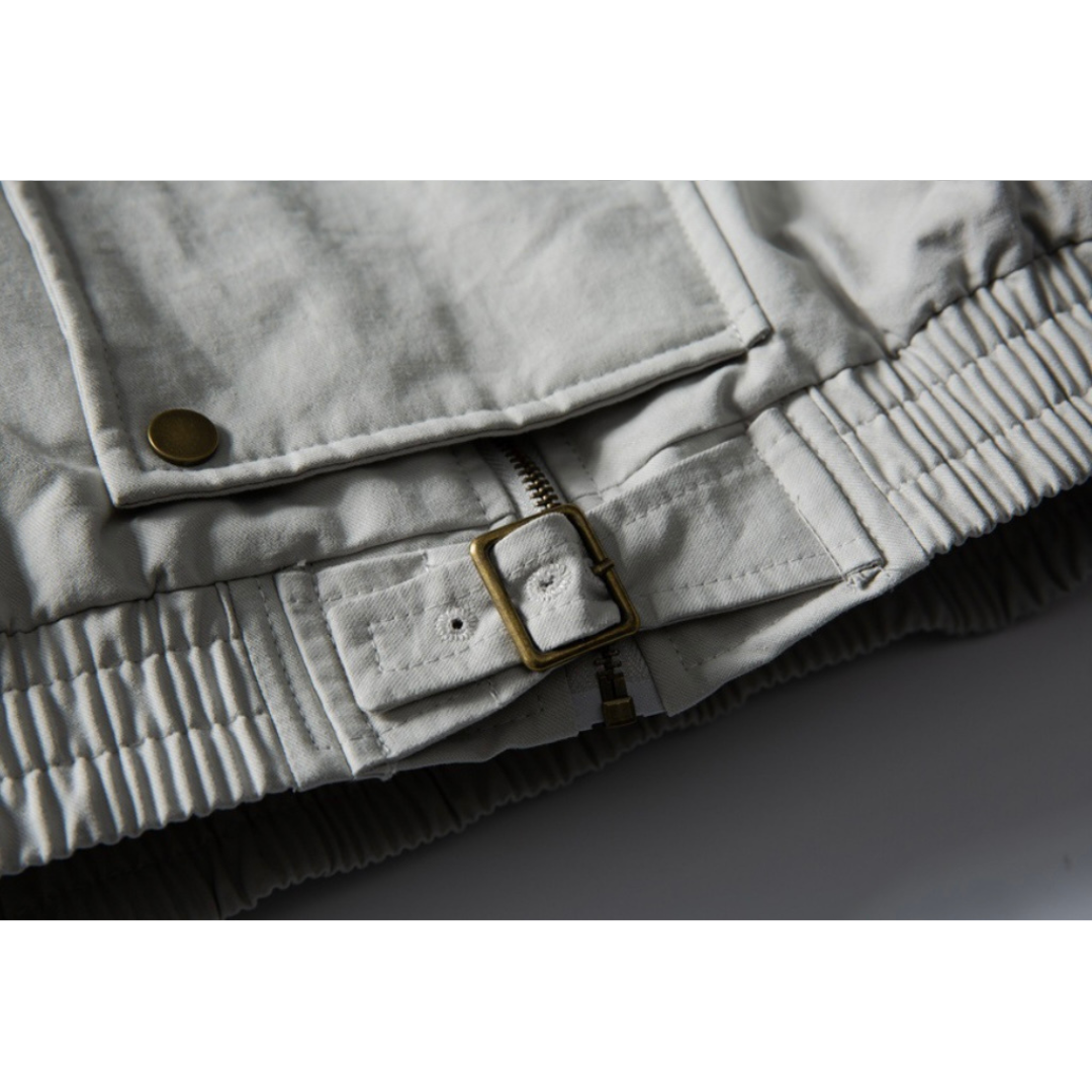 パテッド　スタンドカラー　ライダースジャケット　N1011