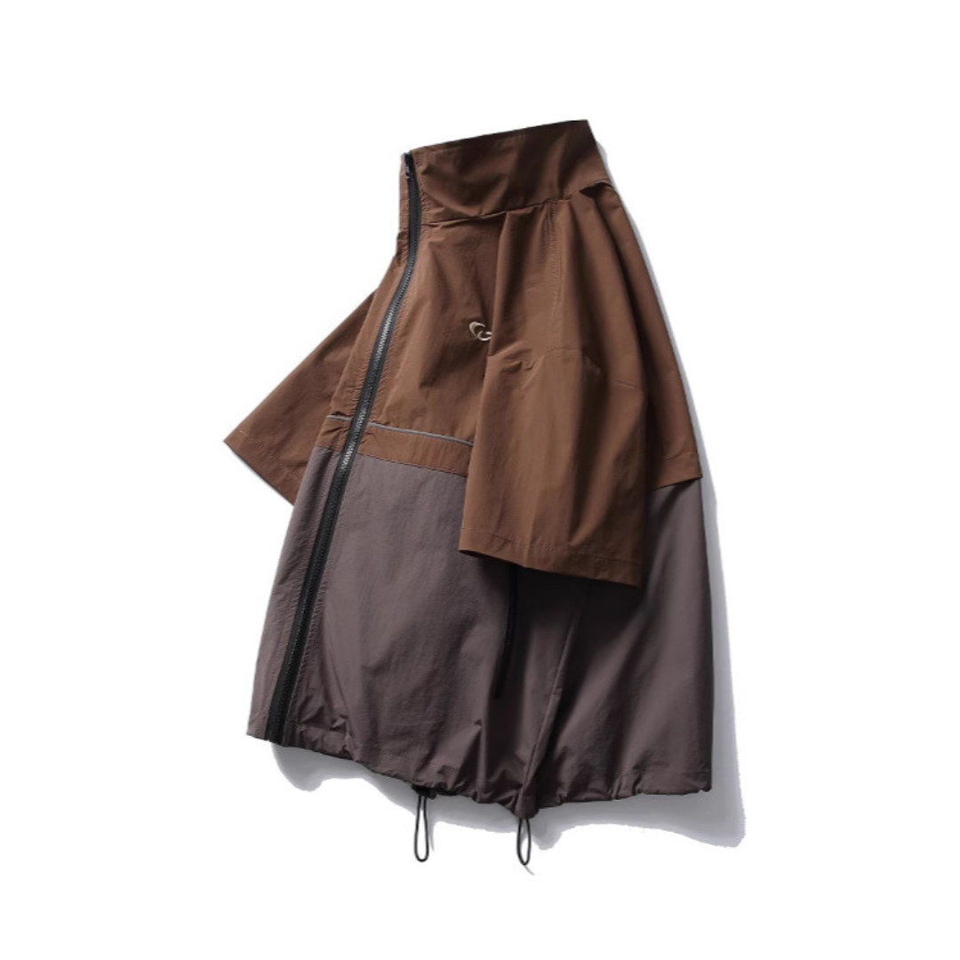 バイカラー　ハーフスリーブ　スタンドカラージャケット　N589