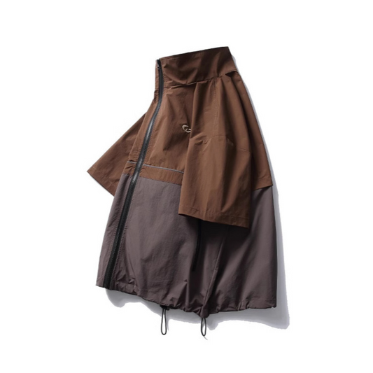 バイカラー　ハーフスリーブ　スタンドカラージャケット　N589