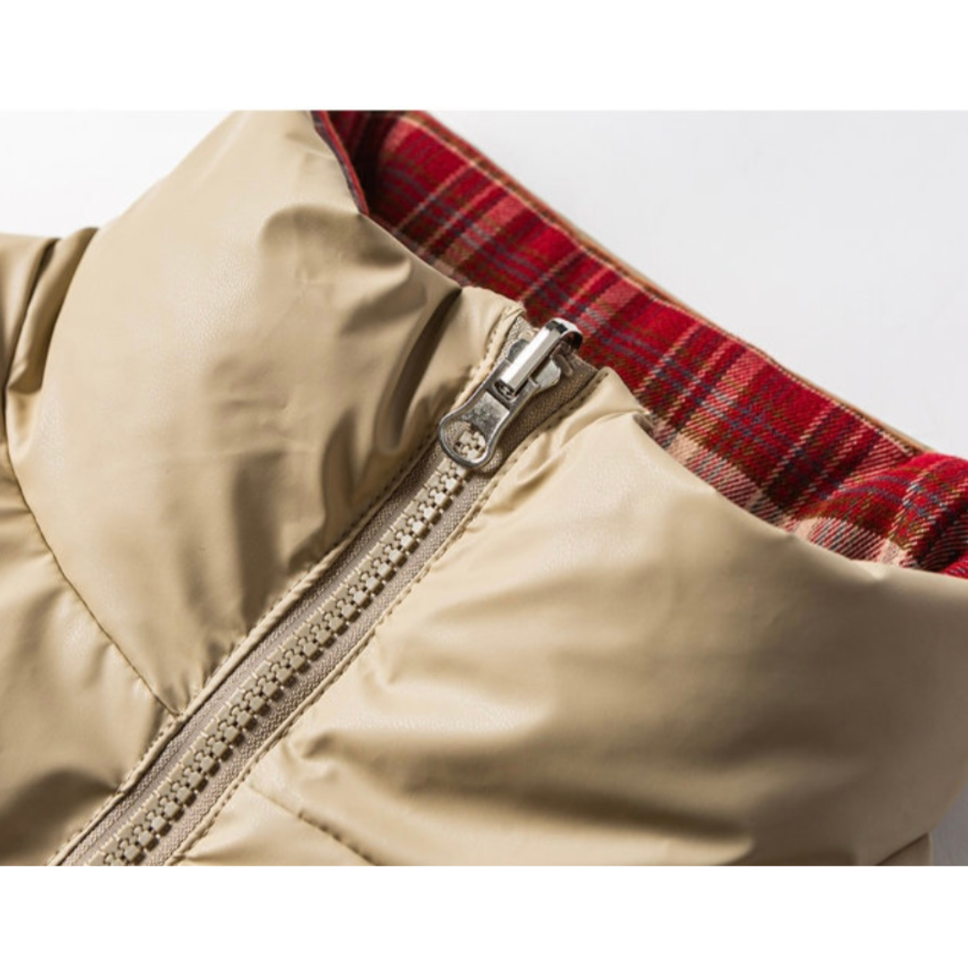 リバーシブル　スタンドカラー　パテッドベスト　N909