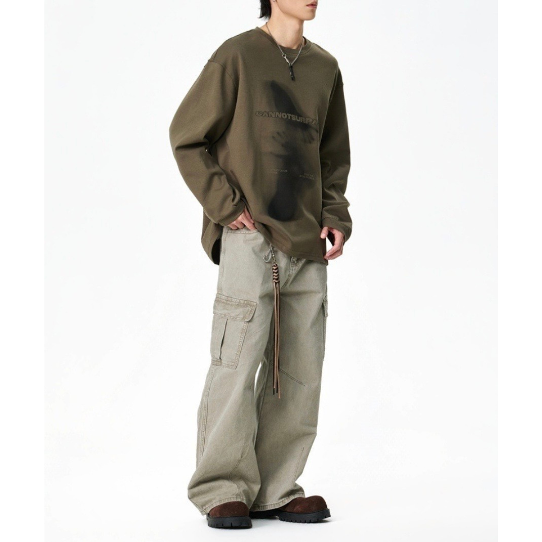 アウトフォーカス　長袖Tシャツ　　N1430