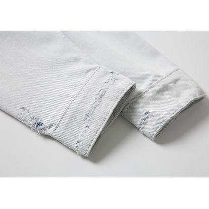 ダメージ　デニム　シャツジャケット　N1095