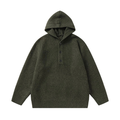 ストレッチニット　ハーフボタン　パーカー　N932