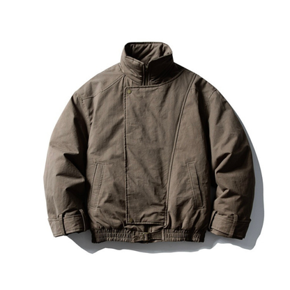 パテッド　スタンドカラー　ライダースジャケット　N1011