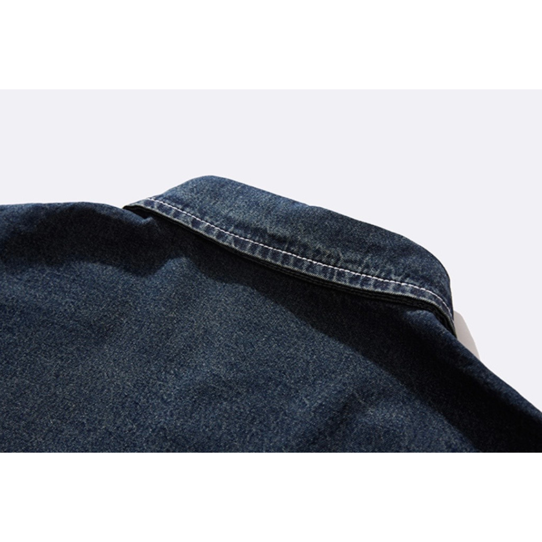 コットンポリ　センターライン　デニムシャツ　N1209