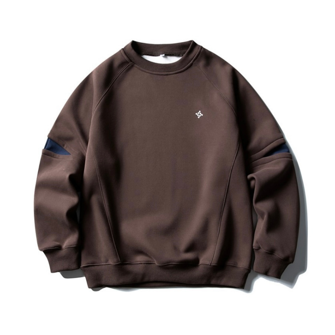 Slit Sleeve Crew Sweatshirt N897 ブラウン