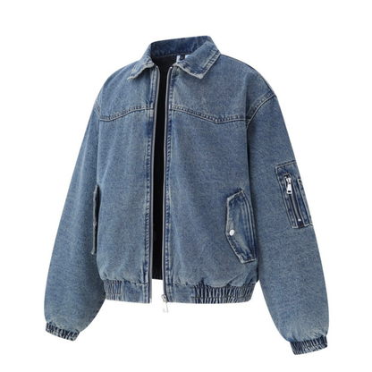 ライナーキルティング　ウォッシュデニム　ジップジャケット　N890