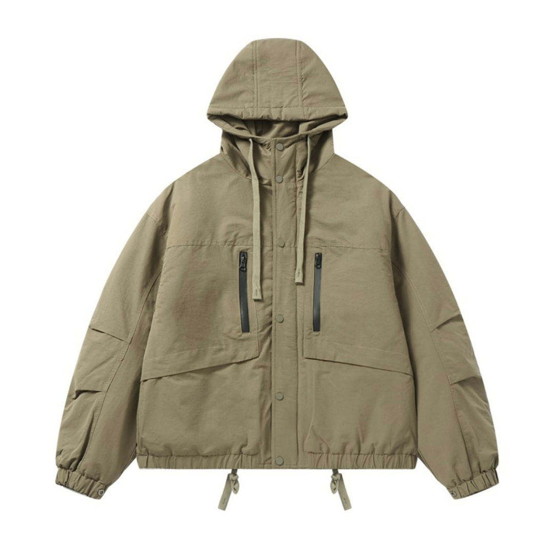 コットンナイロン　パテッド　フードジャケット　N927
