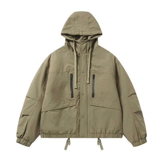 コットンナイロン　パテッド　フードジャケット　N927