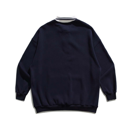 カレッジプリント　ポロカラー　スウェットシャツ　N109