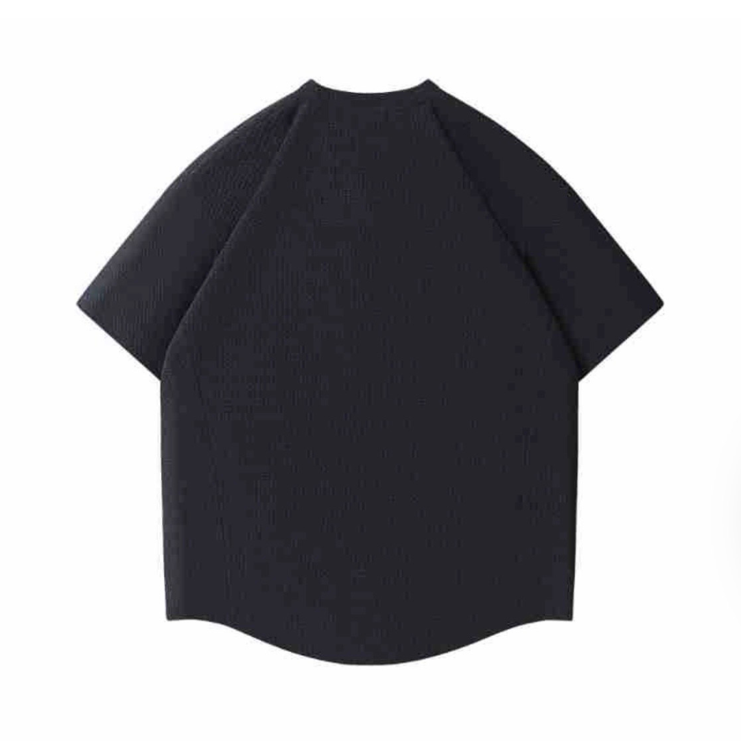 ポリエステル　ミニワッフル　ラウンドヘム　Tシャツ　N1560