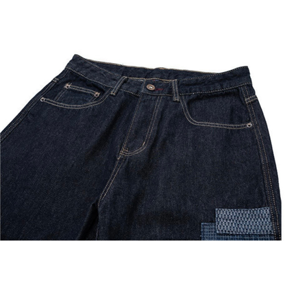 パッチリペア　デニム　ワイドパンツ　N1246