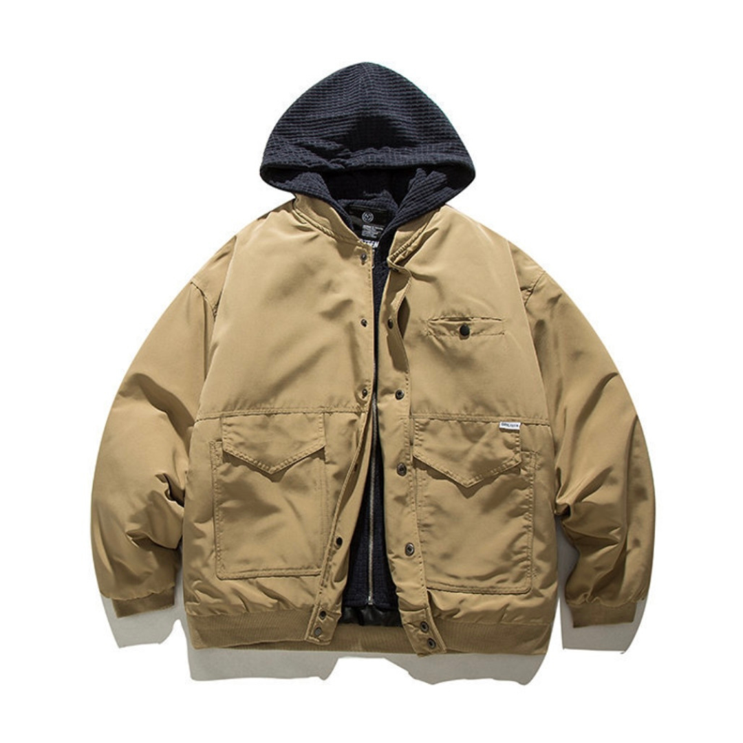 Fake Layered Hooded Jacket N812