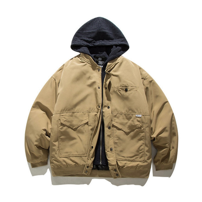 Fake Layered Hooded Jacket N812