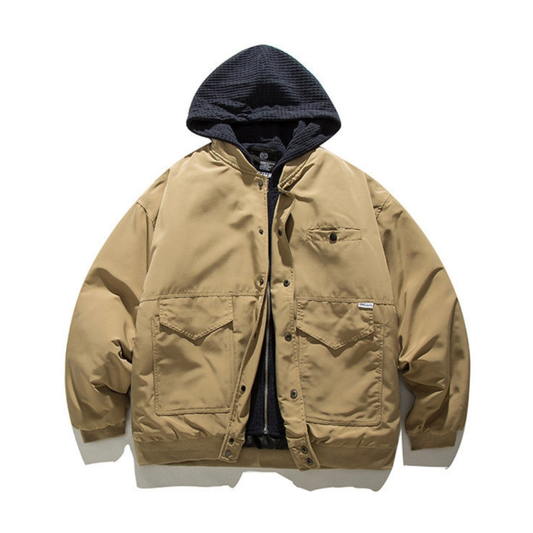 Fake Layered Hooded Jacket N812