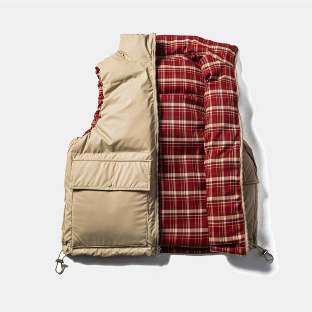 リバーシブル　スタンドカラー　パテッドベスト　N909