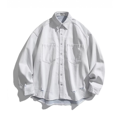 ダメージ　デニム　シャツジャケット　N1095