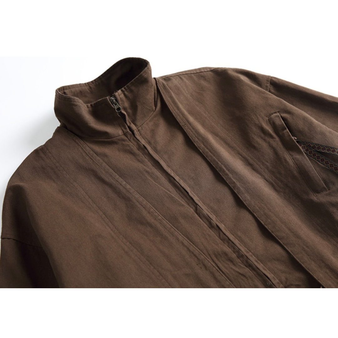 フェイクレイヤード　キモノ　スタンドカラージャケット　N1102