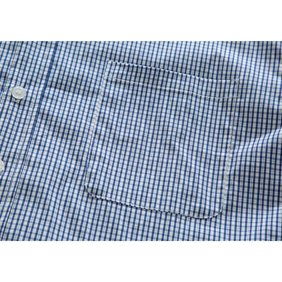 ストレッチコットンナイロン　マイクロチェック　レギュラーシャツ　N1259