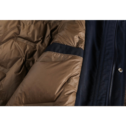 ダウンライナー　フェイクレイヤード　フードジャケット　N1007