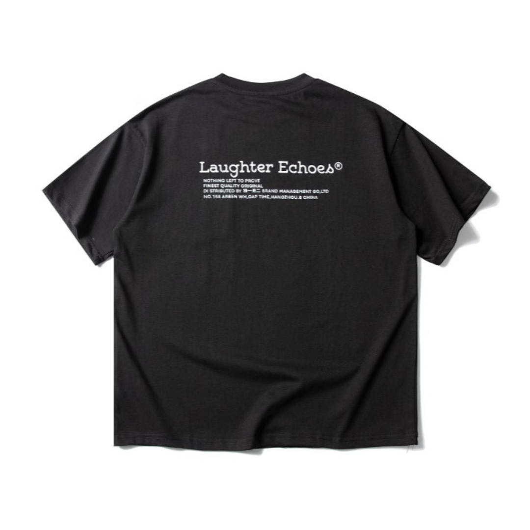 【Laughter Echoes】ミニマルプリント　Tシャツ　N315