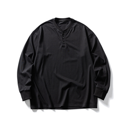 ヘンリーネック　ロングスリーブ　ワイドTシャツ　N214