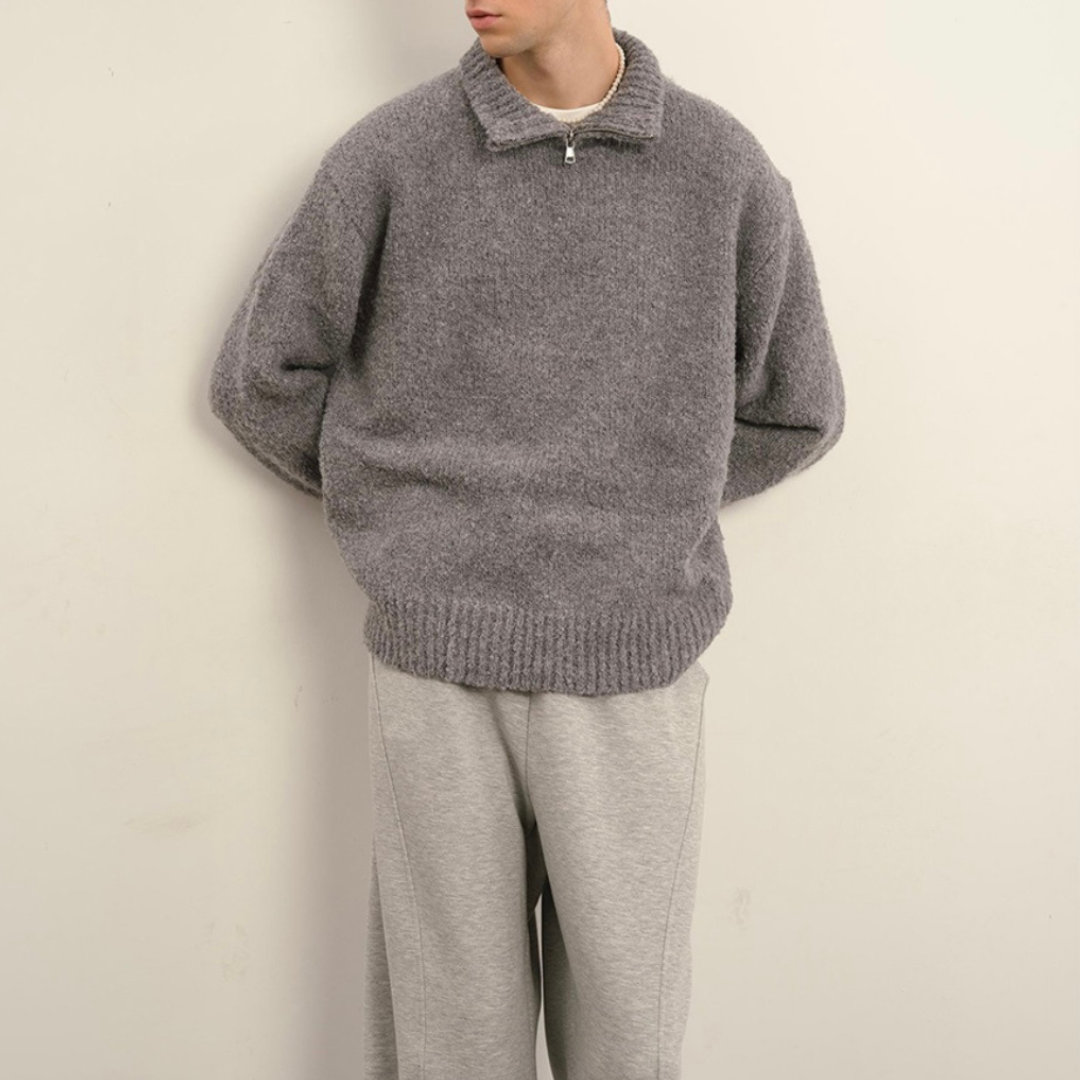 ブークレ　ハーフジップ　ニット　N931