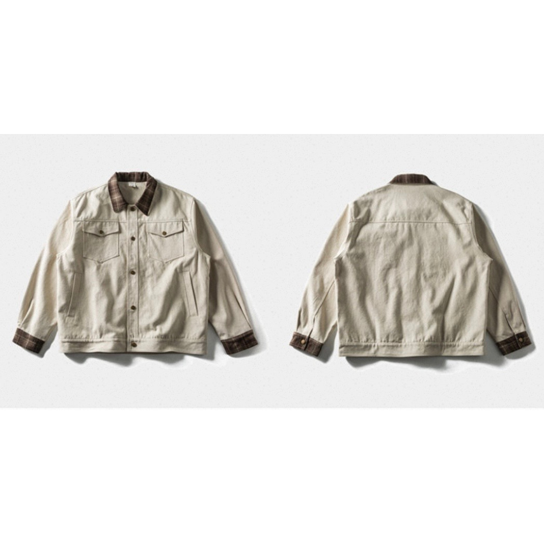 チェックコンビ　コットンキャンバス　トラッカージャケット　N1713