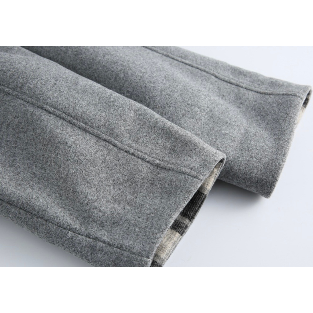 チェックコンビ　ステンカラーコート　N976