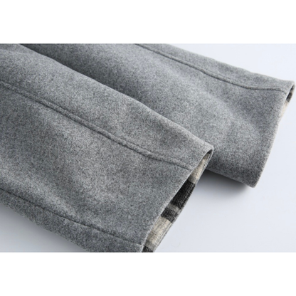 チェックコンビ　ステンカラーコート　N976