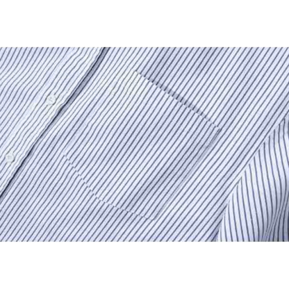 ストレッチ　ストライプ　ボタンダウンシャツ　N1092