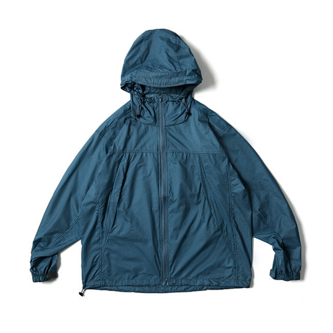 Lightweight Washer Nylon Hooded Jacket N558 ブルー