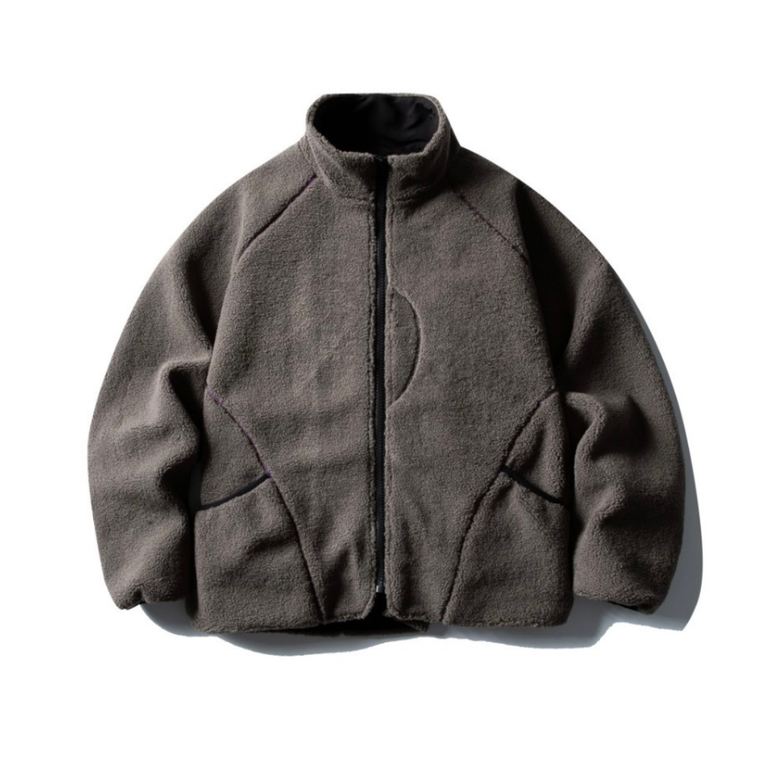 Liner Quilted Fleece Stand Collar Jacket N895 ダークブラウン