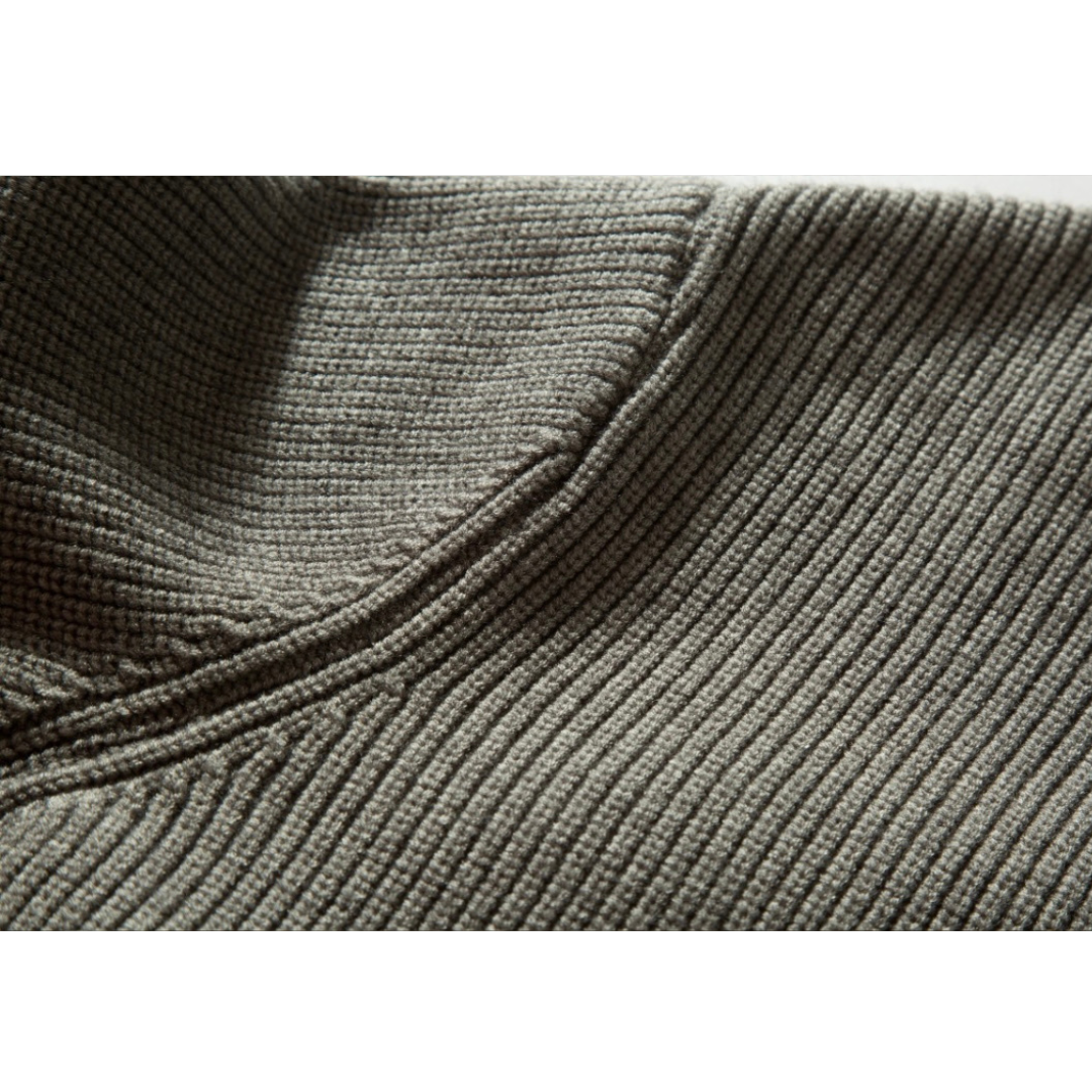 リブニット　スタンドカラー　ジップカーディガン　N891