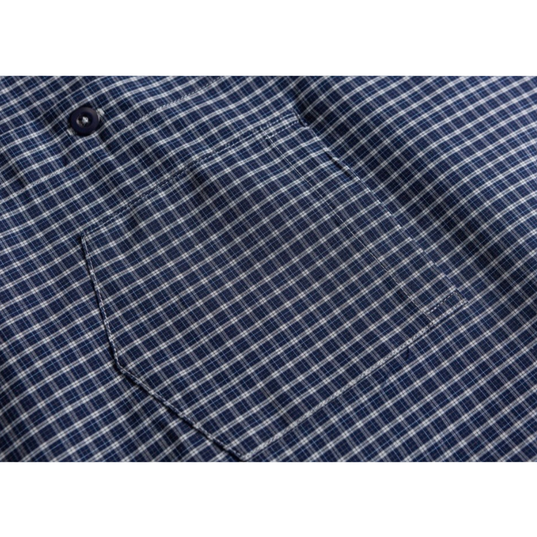 バンドカラー　グラフチェック　シャツ　N1208