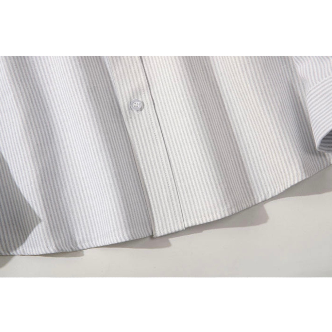 ペールストライプ　フラップポケット　シャツ　N1207