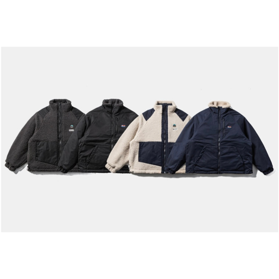 リバーシブル　バイカラー　ボアフリース　ジャケット　N912