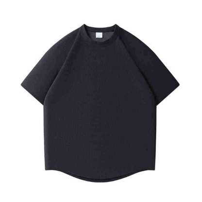 ポリエステル　ミニワッフル　ラウンドヘム　Tシャツ　N1560