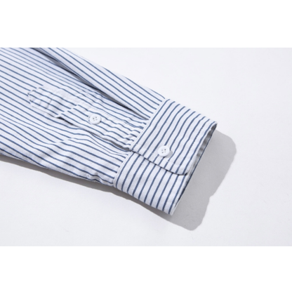 ストレッチ　ストライプ　ボタンダウンシャツ　N1092