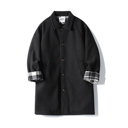 チェックコンビ　ステンカラーコート　N976