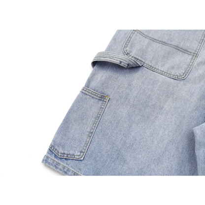 ダブルニー　デニム　ワイド　ショートパンツ　N1456