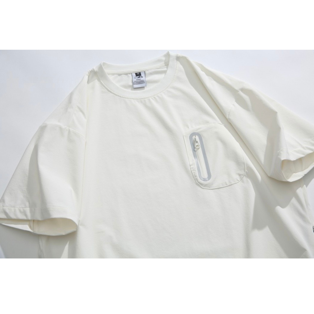 バイカラースリット　ストレッチナイロン　Tシャツ　N1582