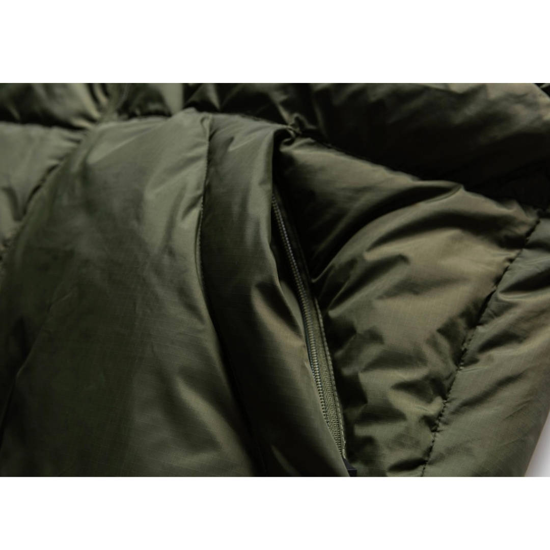 ナイロン　スラッシュポケット　ダウン　フードジャケット　N887